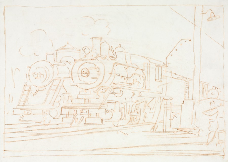 Switch Engines, Erie Yards, Jersey City, Реджинальд Марш, 1947
