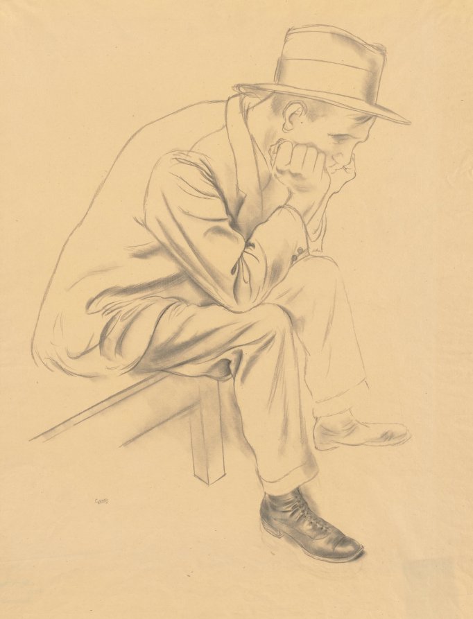 Man Seated with Hat On, George Grosz, ca. 1925