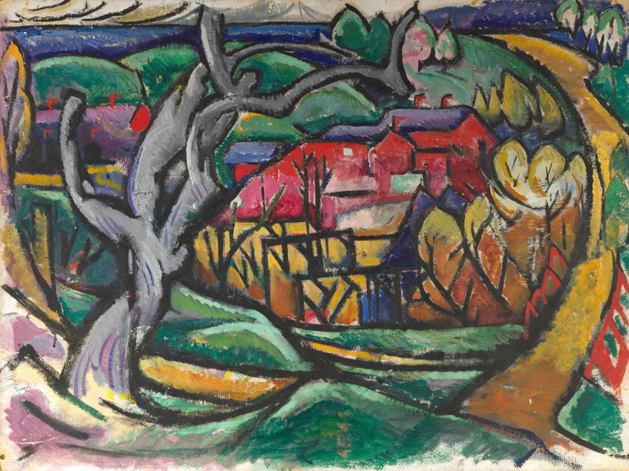 Landscape (verso), William Sommer, c. 1916–19