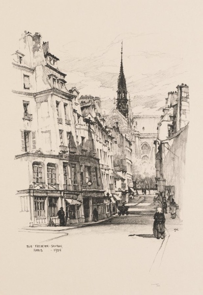 Twenty Lithographs of Old Paris (Vingt Lithographies du Vieux Paris): Rue Frédéric-Sauton, Paris