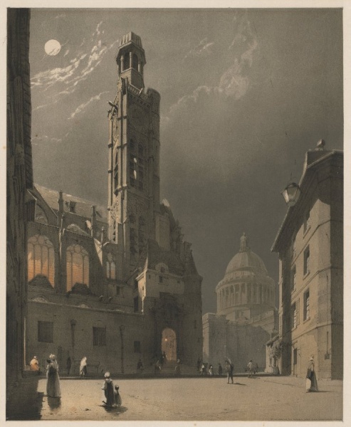 Picturesque Architecture in Paris, Ghent, Antwerp, Rouen: St. Etienne du Mont and the Pantheon, Paris
