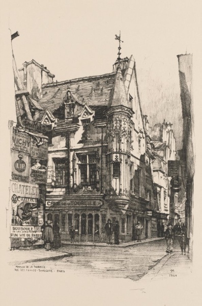 Twenty Lithographs of Old Paris (Vingt Lithographies du Vieux Paris): Maison de la Tourelle, Rue des Francs Bourgeois, Paris