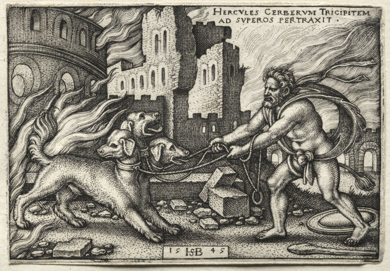 The Labors of Hercules: Hercules Dragging Cerberus from the Underworld