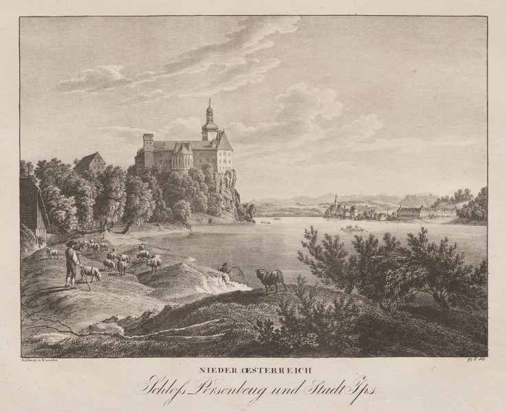 Nieder-oesterreich, Schloss Persenbeug und Stadt Ips