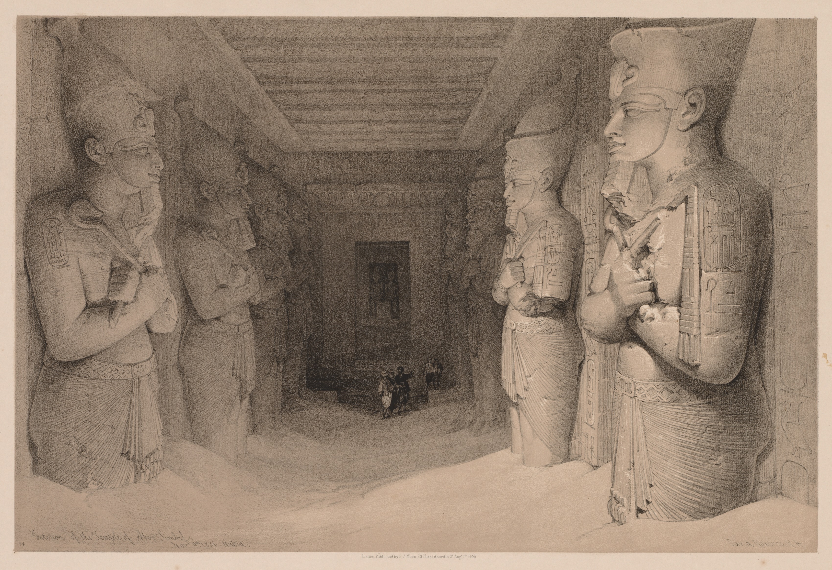 Egypt and Nubia:  Volume I - No. 14, Interior of the Temple Aboo Simbel