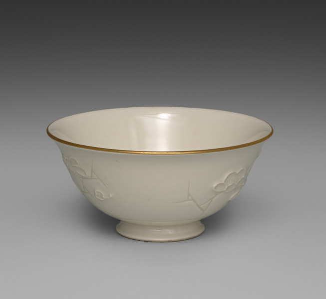 Bowl from Dining Set with Plum Blossoms and Cracked-Ice