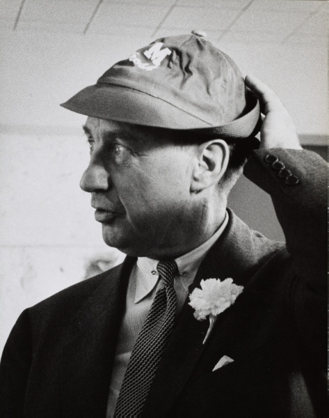 Adlai Stevenson wearing a University of Miami frosh cap
