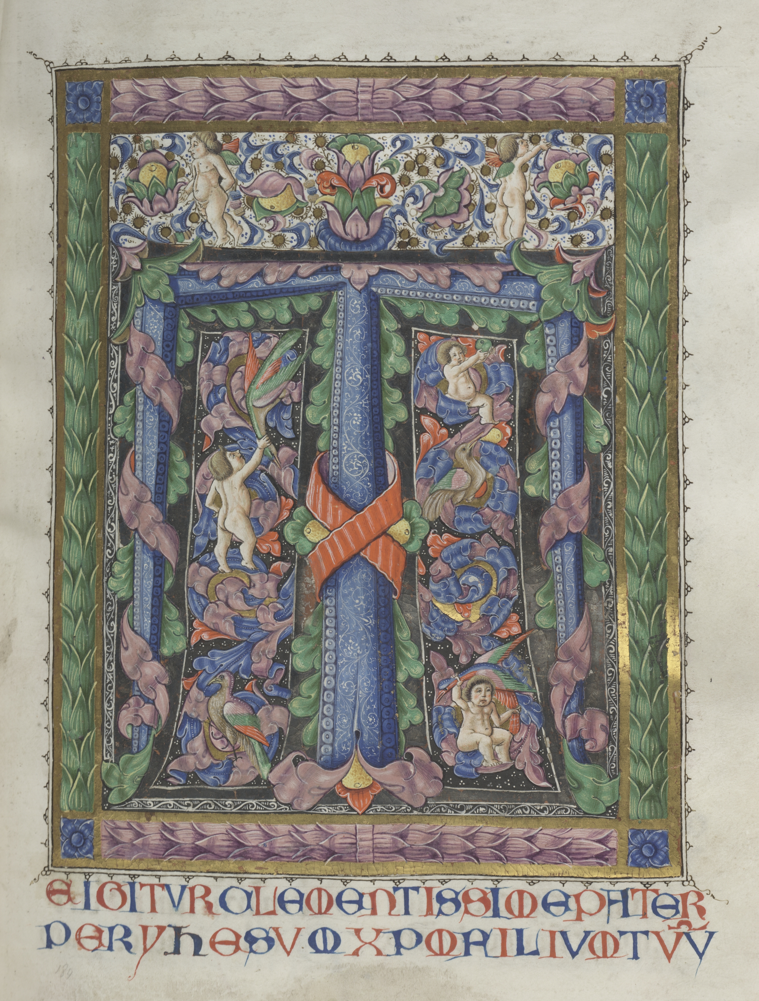 Missale: Fol. 186: Decorated Initial T[e igitur]  (full page)