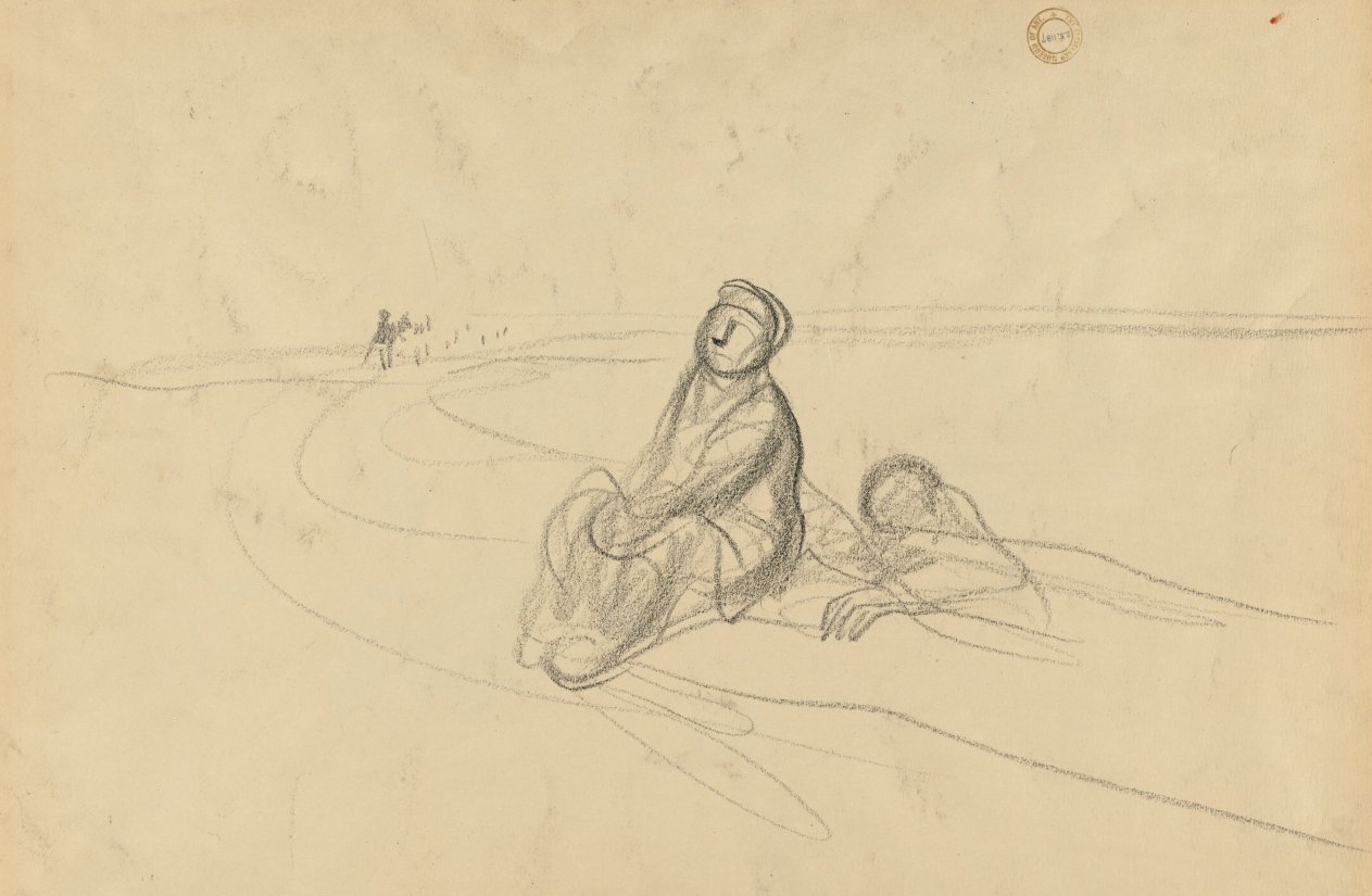 Two Figures on a Road (verso)