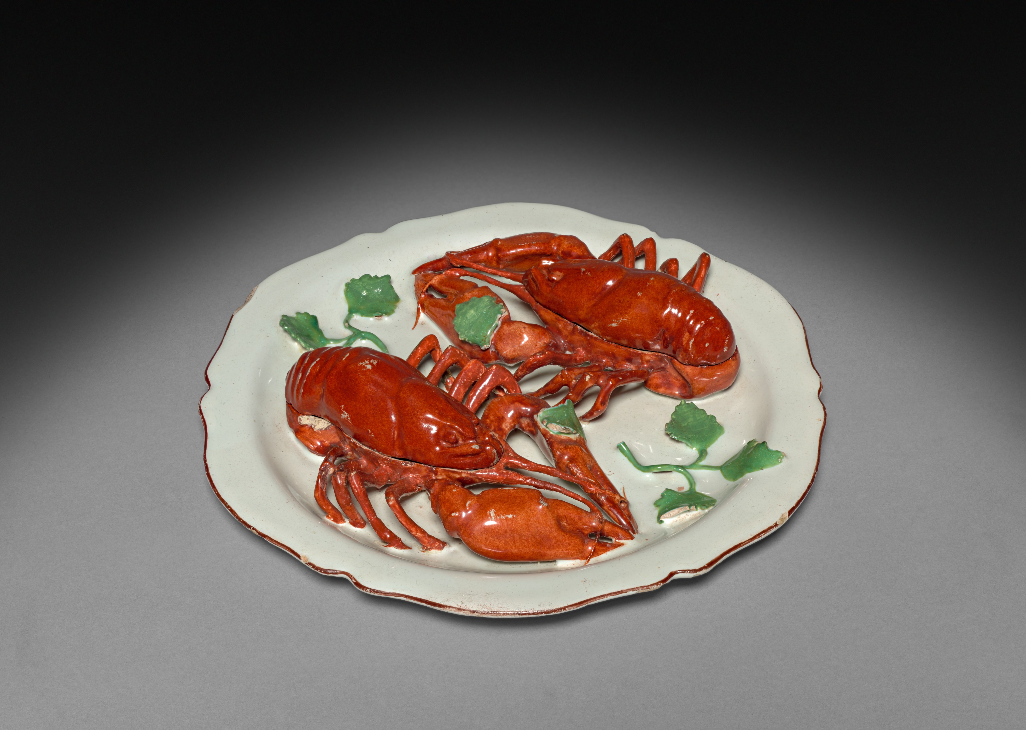 Plate with Crayfish and lid