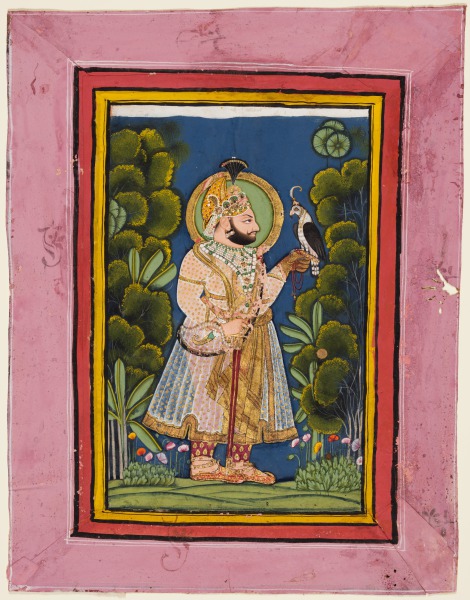 Maharana Jawan Singh of Mewar (r. 1828–38) Holding a Falcon