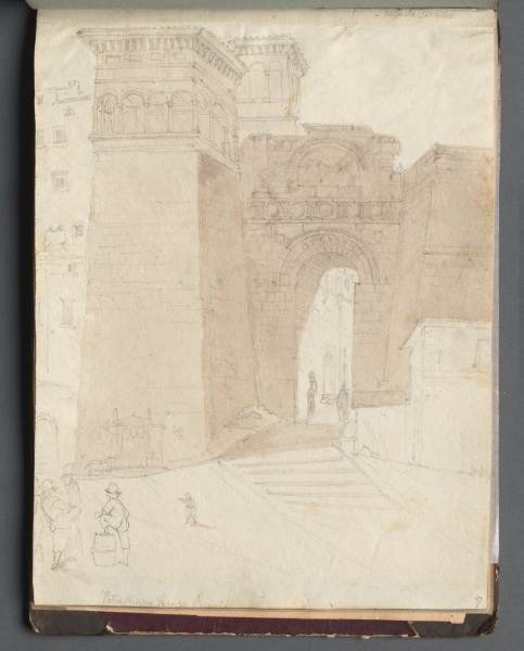 Album with Views of Rome and Surroundings, Landscape Studies, page 50a: Roman Architectural View