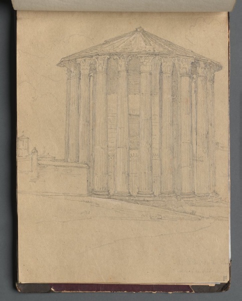 Album with Views of Rome and Surroundings, Landscape Studies, page 32a: Roman Temple