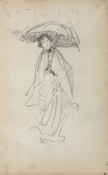 Italian Sketchbook: Standing Woman with Parasol (page 259)