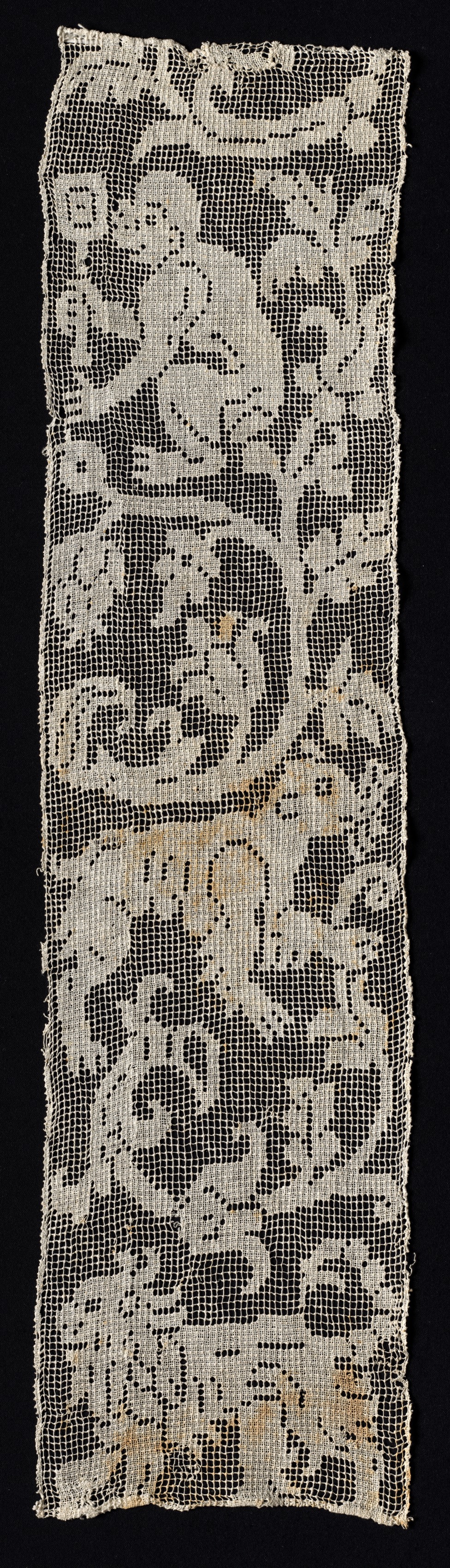Fragment of a Band with Vines Surrounding a Monkey, Lion, and an Unidentified Four-Legged Animal