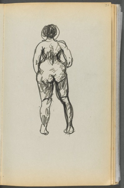 Sketchbook- The Granite Shore Hotel, Rockport, page 031: Female Nude seen from the back 