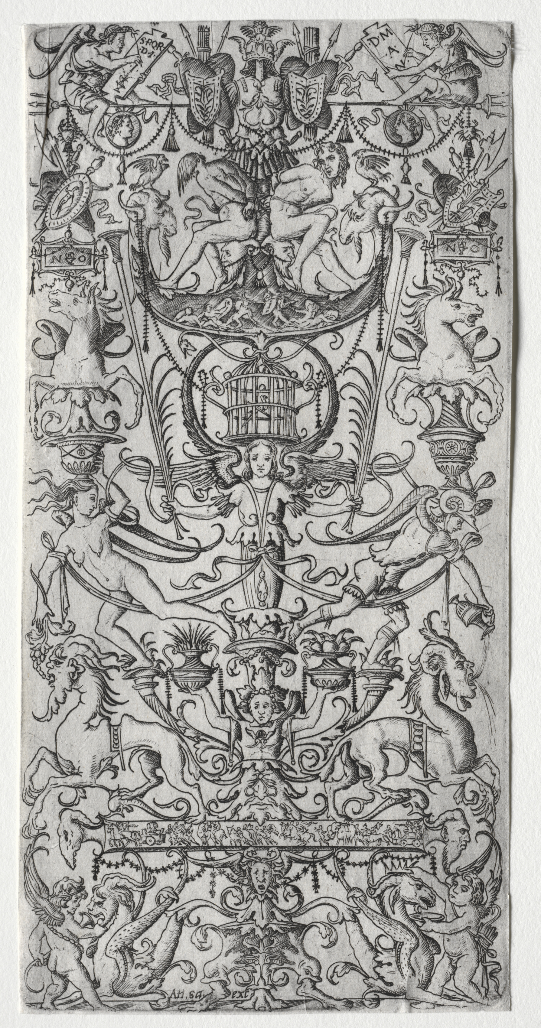 Ornament Panel with a Bird Cage