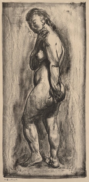 Nude Woman Standing, Side View