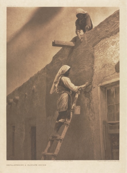 Portfolio XVI, Plate 576: Replastering a Paguate House