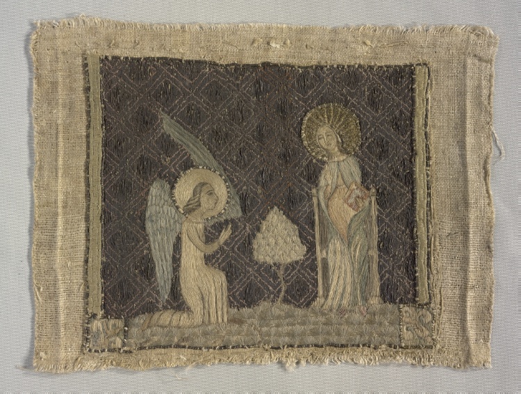 Embroidered Annunciation Scene