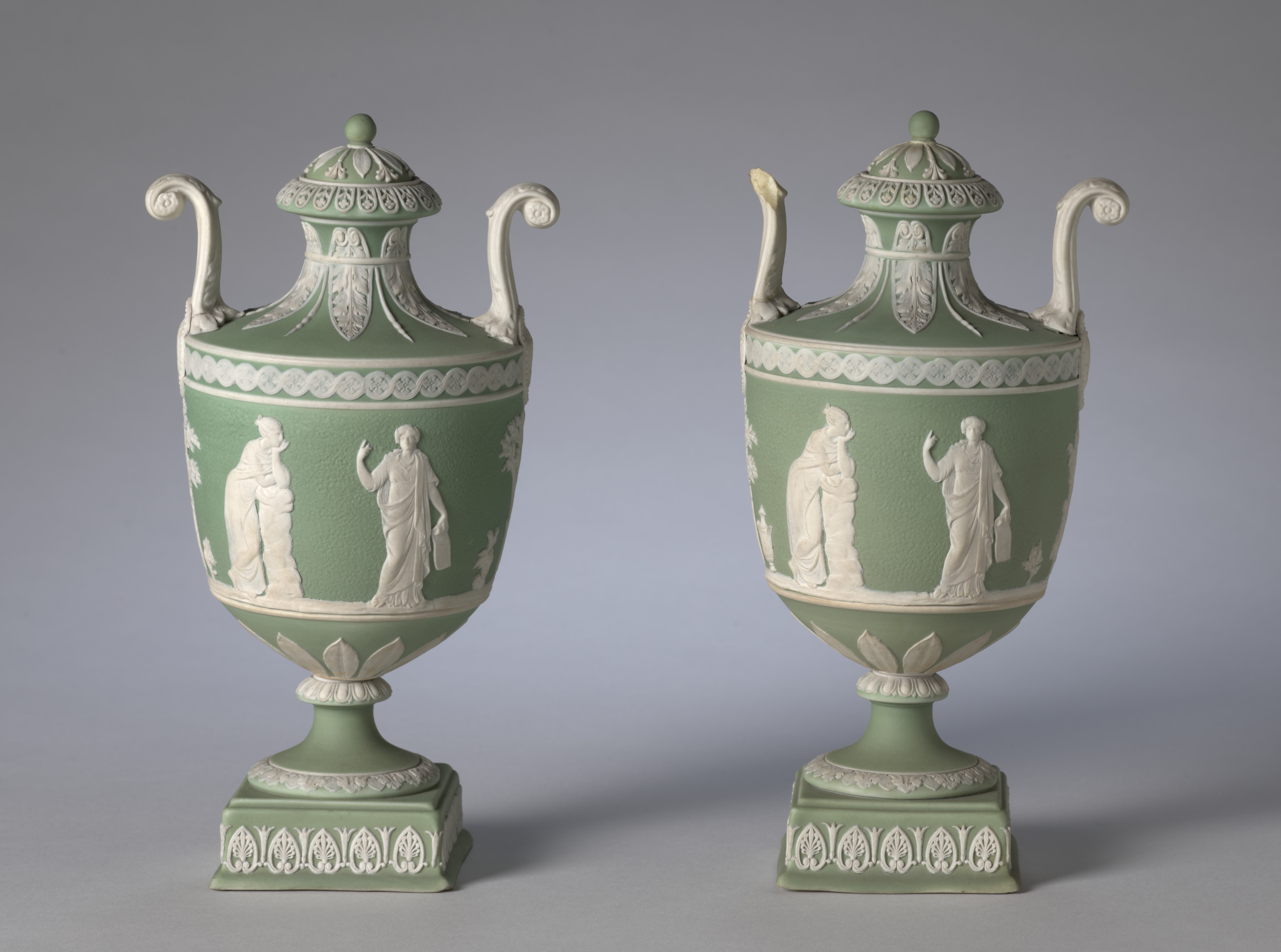 Pair of Covered Urns