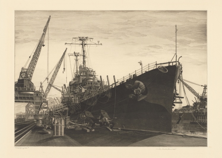 U.S. Navy Series No. 3: U.S.S. Columbia Under Construction at the New York Shipbuilding Corporation, Camden, N.J. - 1942