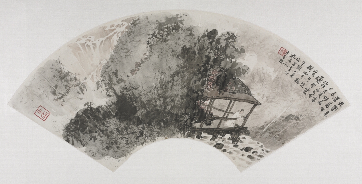 Listening to the Waterfall, Fu Baoshi, 1962