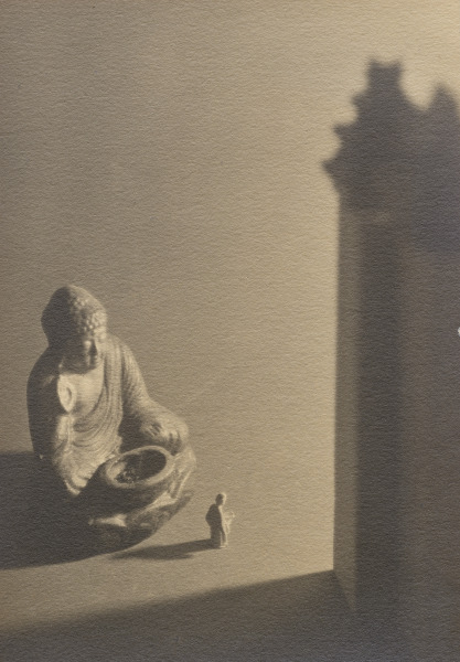 Still Life with Buddha Sculpture and Smoke