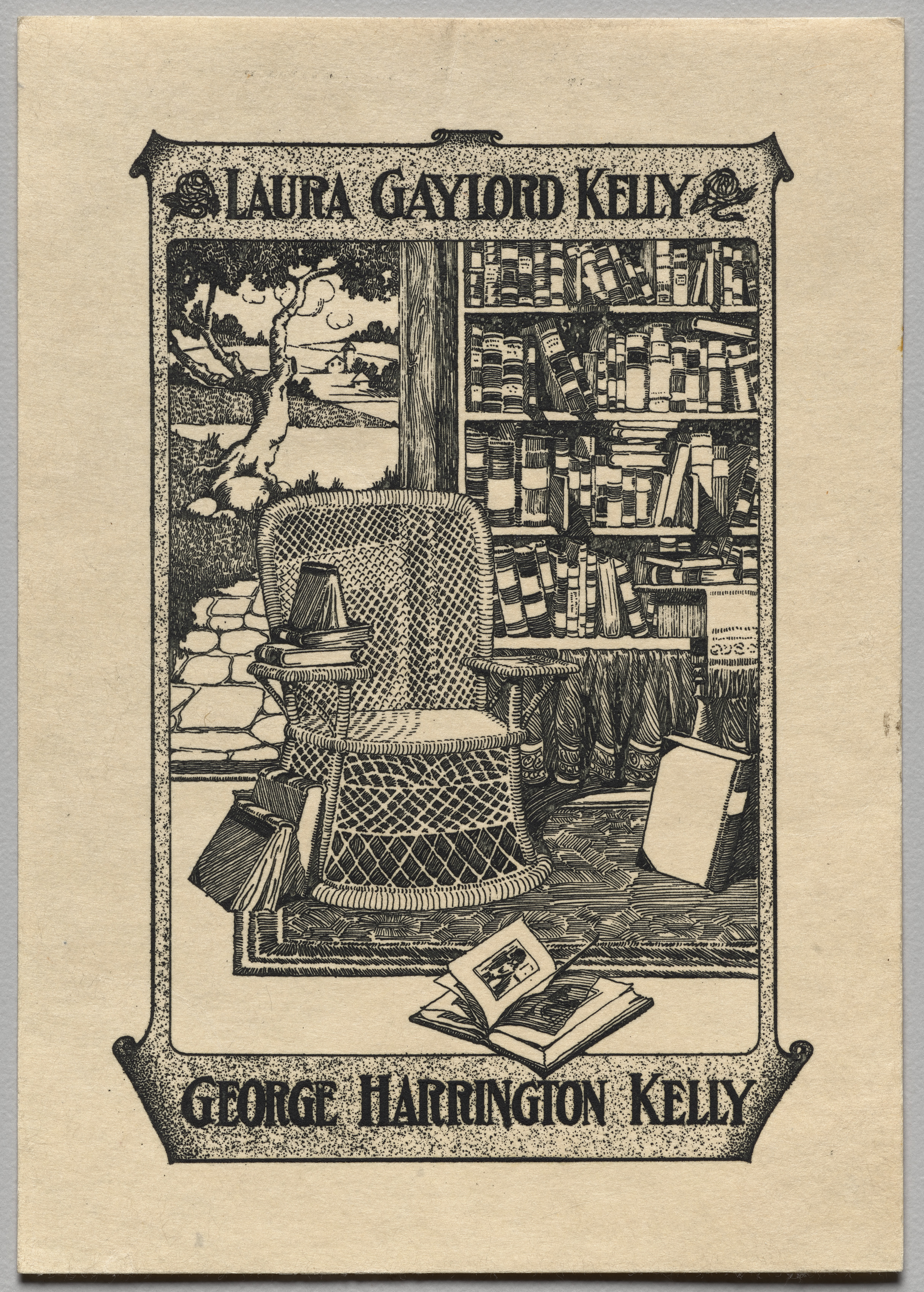 Bookplate: George Harrington Kelly and Laura Gaylord Kelly