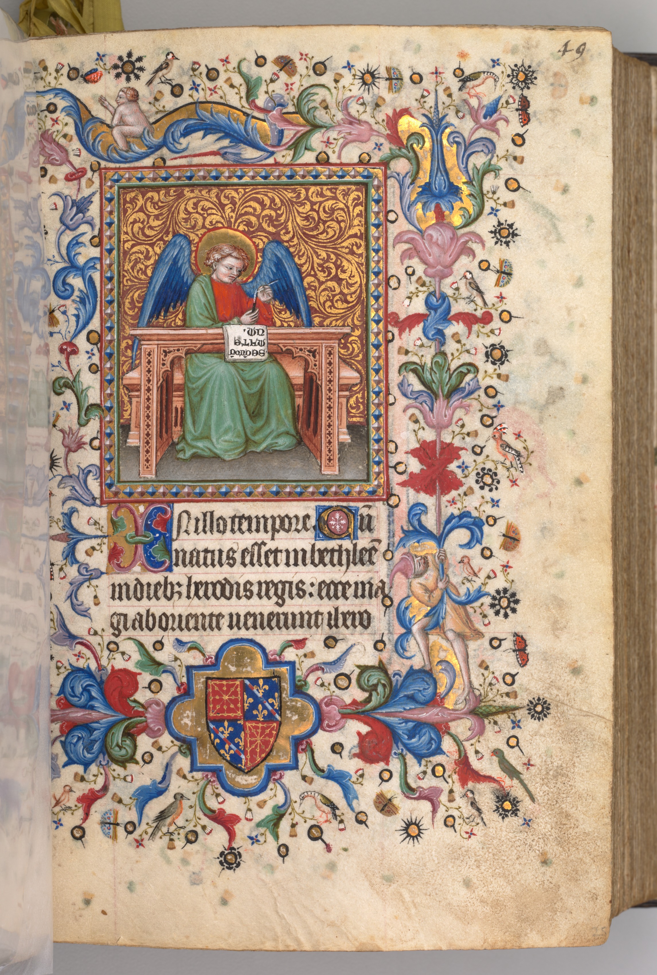 Hours of Charles the Noble, King of Navarre (1361-1425): fol. 25a, St. Matthew