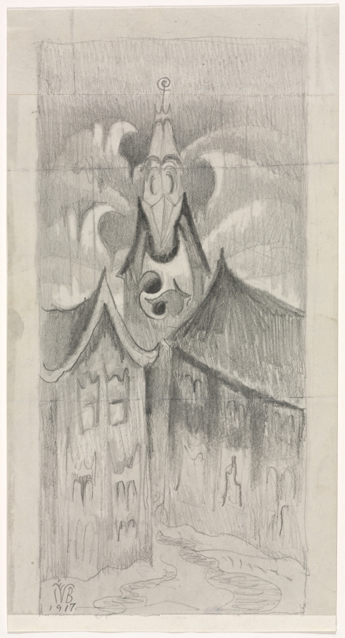 Church Bells Ringing, Rainy Winter Night, No. 3, Charles Burchfield, 1917