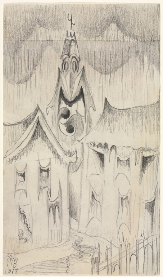 Church Bells Ringing, Rainy Winter Night, No. 2, Charles Burchfield, 1917