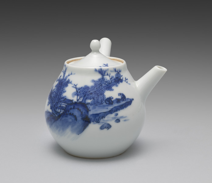 Teapot from Tea Set with Chinese Landscape