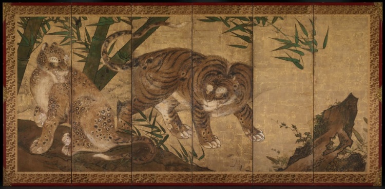 Lions and Tigers in Peony and Bamboo