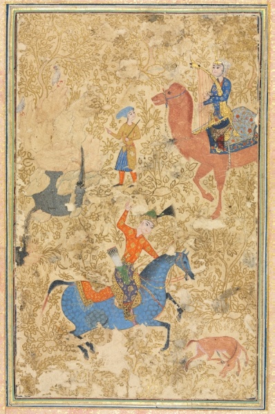 Bahram Gur and Azada, from a Shahnama (Book of Kings) of Firdausi (940-1019 or 1025)