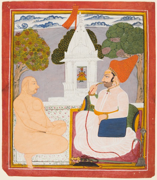 A Rathor Noble Visiting a Holy Man at a Vishnu Shrine