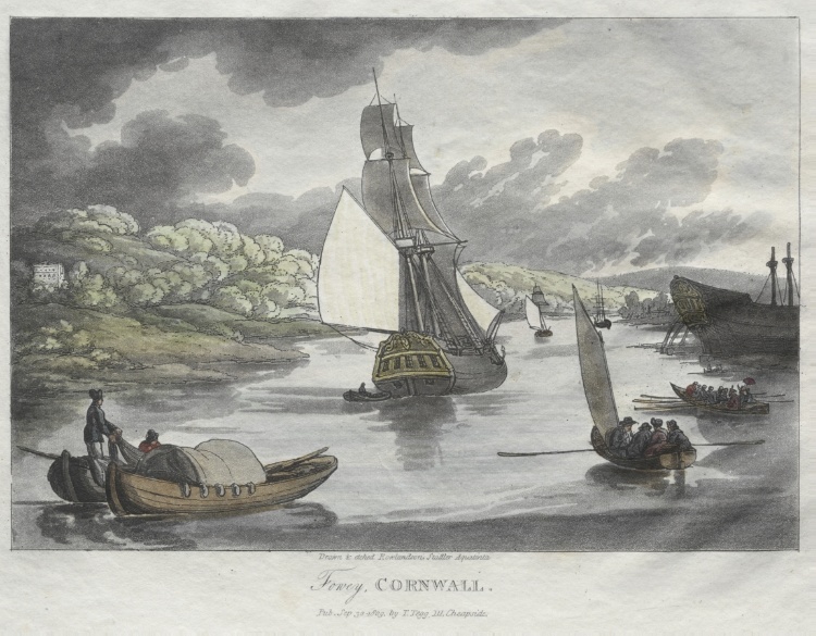 Rowlandson's Sketches from Nature:  Fowey, Cornwall