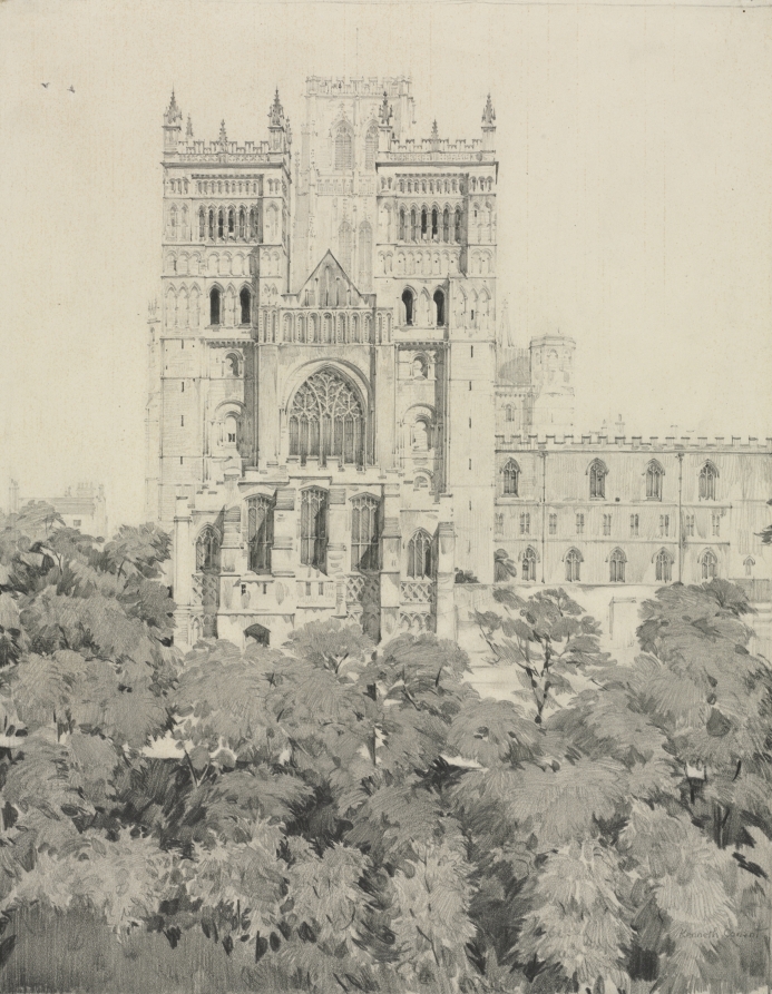 West Front of Durham Cathedral, Kenneth John Conant, 1921