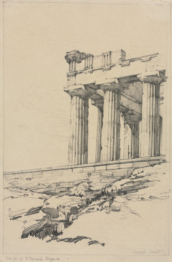 Temple of Concord, Girgente, Kenneth John Conant, 1917