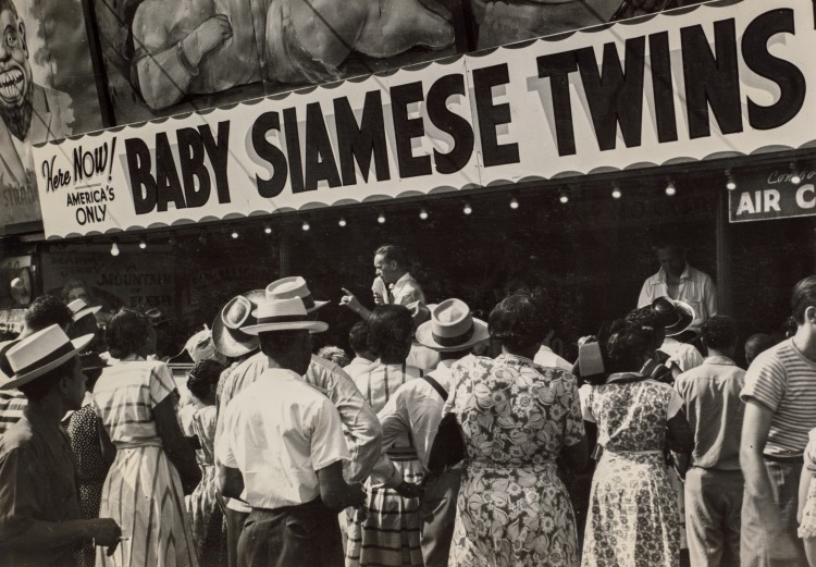 Sign for Baby Siamese Twins at Carnival, NYC