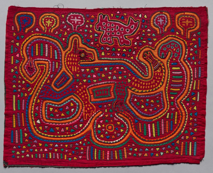 Monster with Double-Headed Serpent Mola Panel
