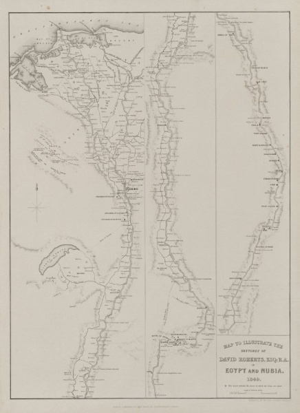 Egypt and Nubia, Volume III: Map to Illustrate the Sketches of David Roberts, Esq: R.A. in Egypt and Nubia 1849