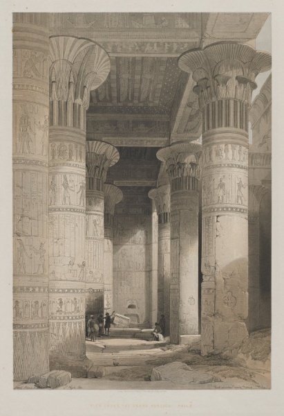Egypt and Nubia, Volume I: View Under the Grand Portico of the Temple, Philae