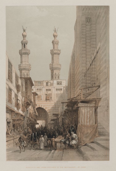 Egypt and Nubia, Volume III: Minarets, and Grand Entrance of the Metwaleys, at Cairo