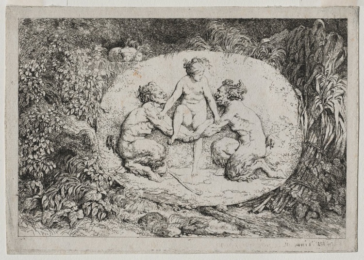 Bacchanales: Nymph Supported by Two Satyrs 