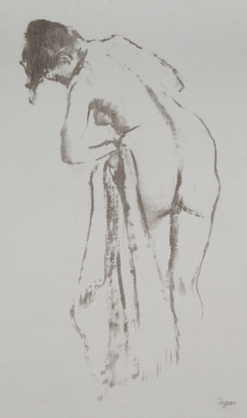 Nude Woman with Towel, Standing