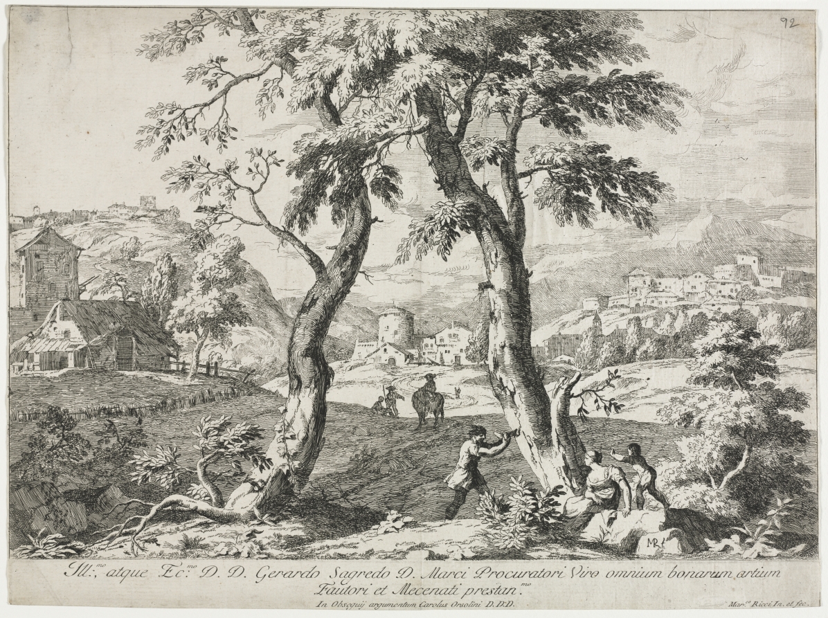 View of a Village with Figures in the Foreground