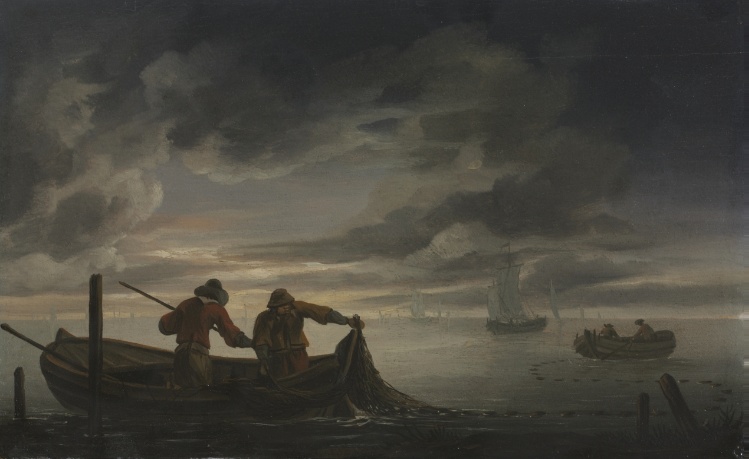 An Estuary Scene with Fisherman