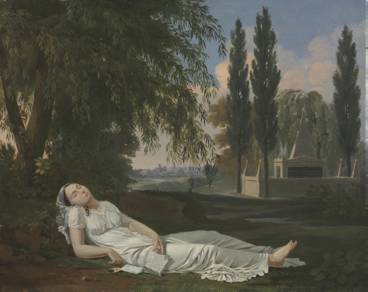 Woman Sleeping in a Landscape with a Letter