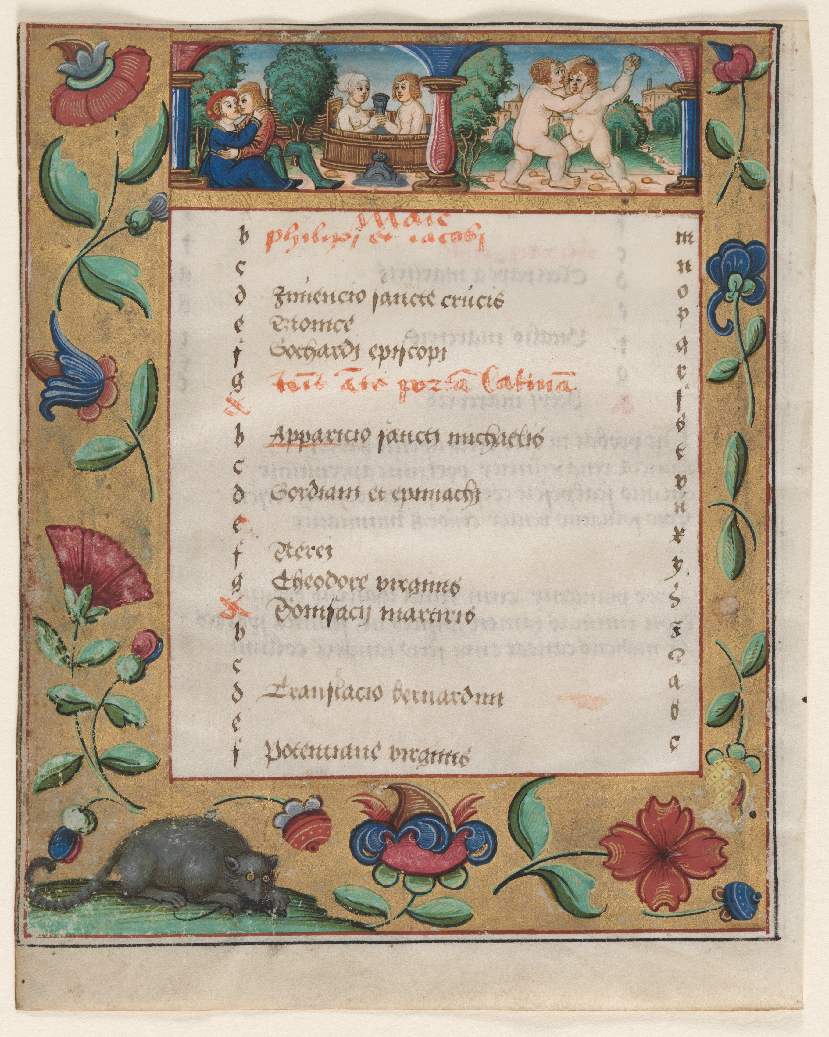 Leaf from a Psalter and Prayerbook: Calendar Page with Labors (recto)